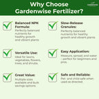 10-10-10 Plant Fertilizer Slow Release - 10 10 10 All Purpose Granular Garden Fertilizer For Vegetables, Tomato, Arborvitae, Shrubs, Rose, Flowers, Fruit, Fig Trees (1/2 Quart)