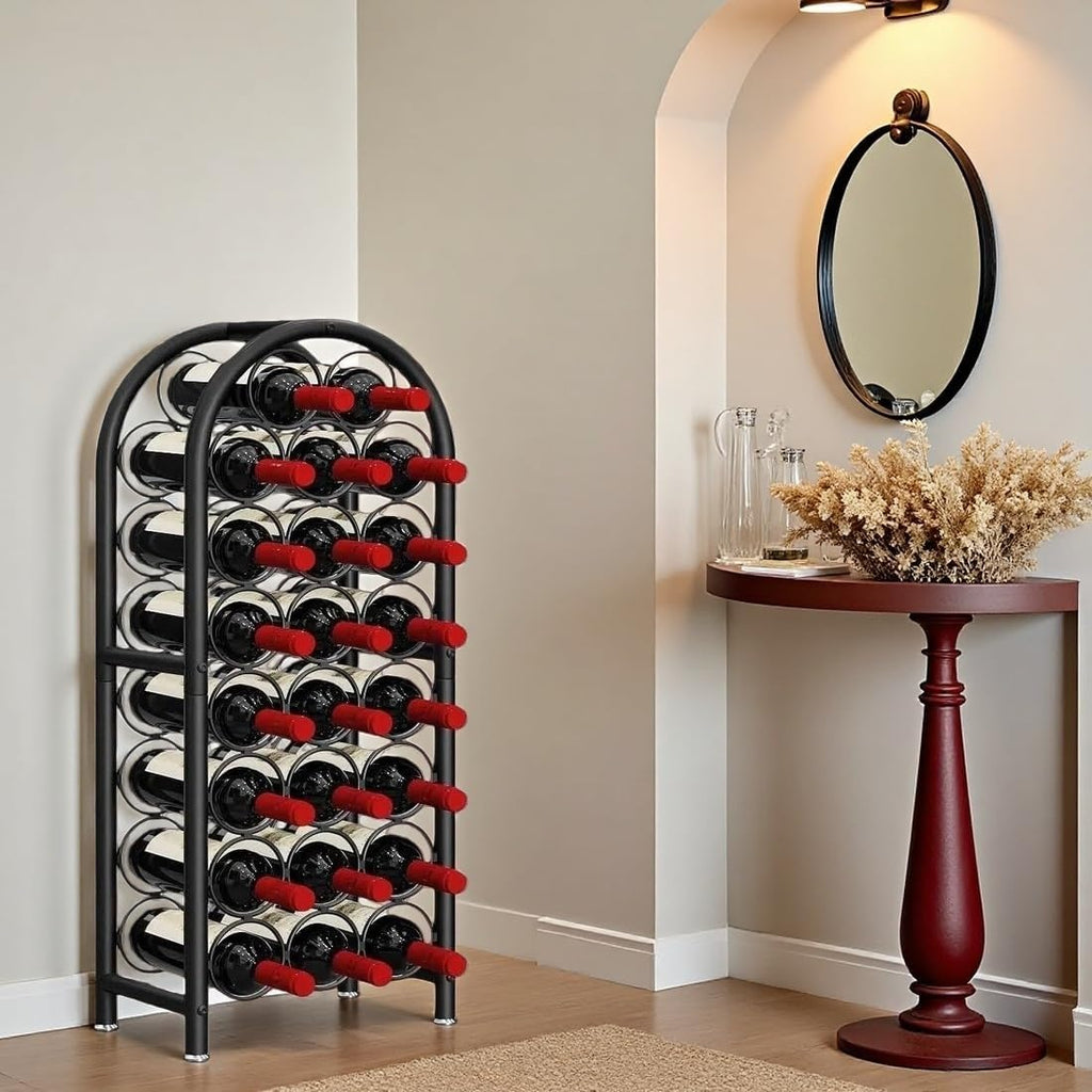 Wine Rack Freestanding Floor 23 Bottle Metal Wine Holder Organizer | Wine Rack Freestanding Floor Large Capacity Wine Storage Organizer For Home Bar Kitchen