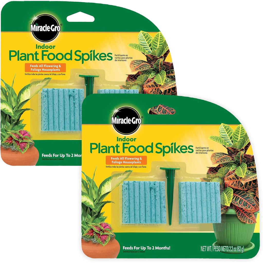 Miracle-Gro Indoor Plant Food Spikes, 48 Spikes (2-Pack) | Continuous Feeding For All Flowering And Foliage Houseplants, Npk 6-12-6