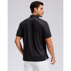 Men'S Golf Shirt Short Sleeve Dry Fit Polo Moisture Wicking Print Collared Golf Shirts For Men Casual Lightweight