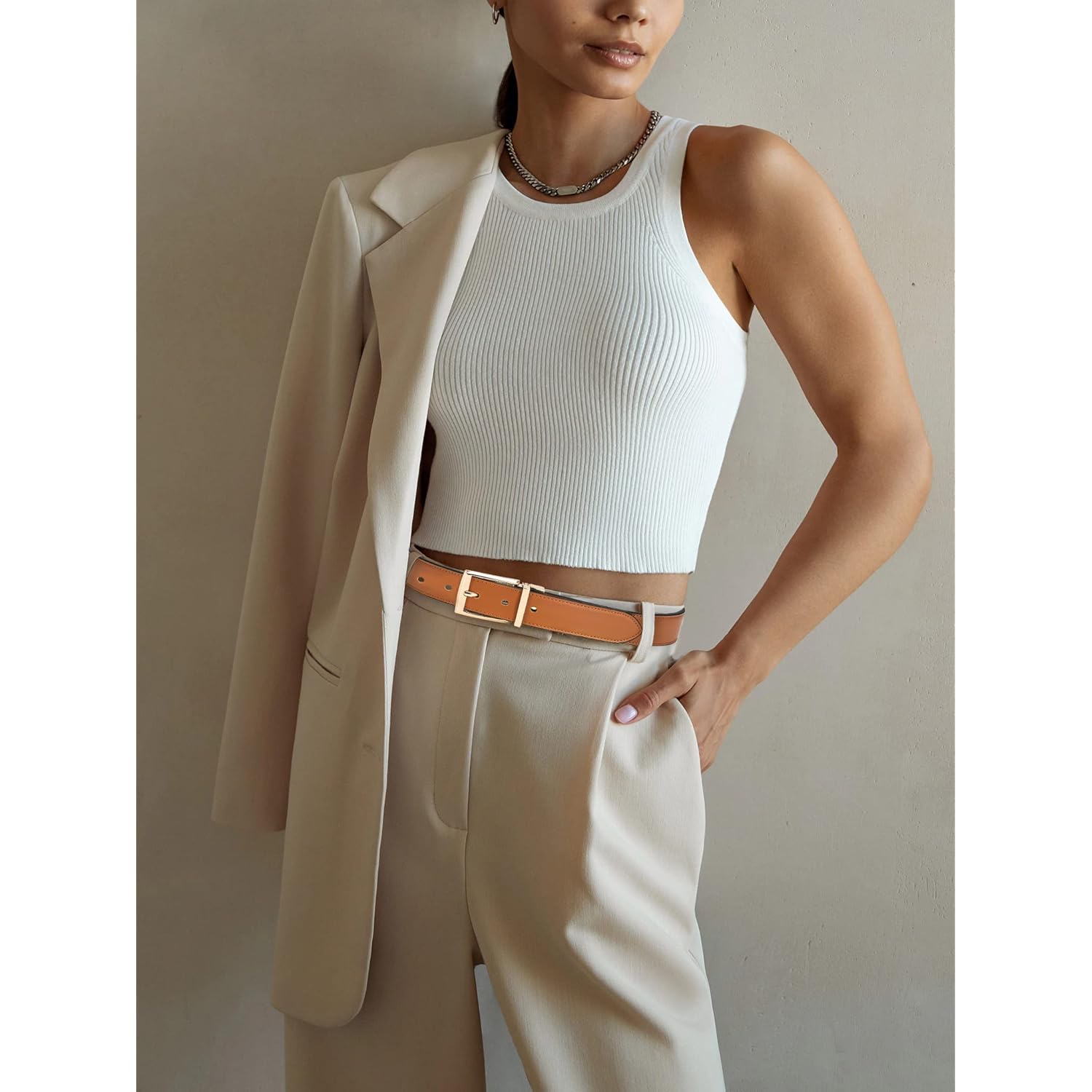 CHAOREN Reversible Belt for Women, Womens Leather Belt for Jeans Pants - 2 Styles in One Belt