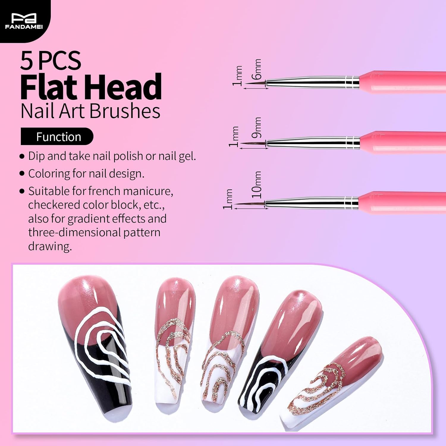 FANDAMEI 33pcs Nail Art Tools, Nail Design Tools, Nail Art Brushes, 31pcs Nail Brushes For Nail Art, Nail Brushes, Nail Dotting Tool, Nail Art Brush For Nail Design, Nail Brush Set, Nail Art Palette