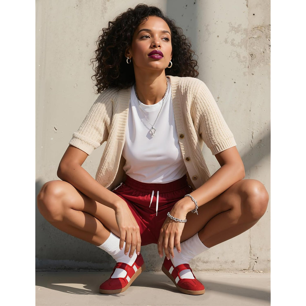 Sneakers For Women Comfortable Business Casual Tennis Shoes Lightweight Slip On Footwear Women'S Fashion Retro Sneakers