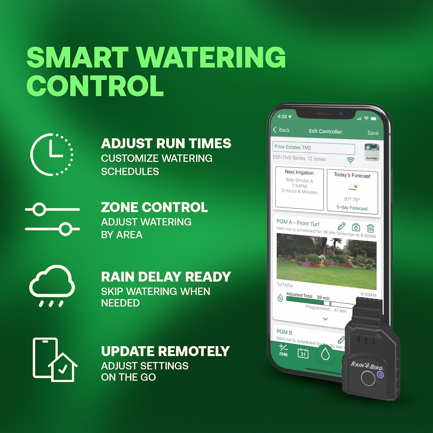 Rain Bird Lnk2 Smart Wifi Module 2Nd Generation - Irrigation Controller Wifi Upgrade, Remote App Control, Quick Pair Setup, Compatible With Tru, Esp-Tm2, Esp-Me3, Esp-Rzxe And Esp-Lxme2