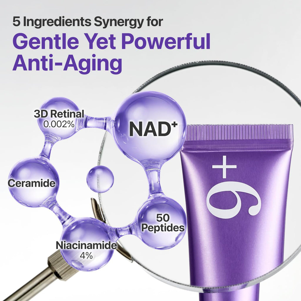Numbuzin No.9 Nad+ Retinal Eye Cream For Eyes & Face With Peptides & Niacinamide, Gentle Retinal Yet Powerful Anti-Aging Care Fine Lines, Dark Circles & Pores, Korean Eye Cream, 0.67 Fl. Oz.