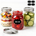 Comsaf 16 Oz Regular Mouth Mason Jars, 3-Pcs Safety-Button Lids | Button Seal Indicator/Airtight, Pint Soda-Lime Glass, Bpa Free, Canning Safe, Freezer/Dishwasher Safe, Meal Prep Storage