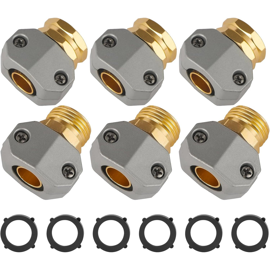 Garden Hose Repair Kits, Fit 3/4" And 5/8" Garden Hose, 3 Sets | Aluminum Alloy Water Hose Connector Male And Female Hose End Repair Fittings Replacement, Hose Mender Kit