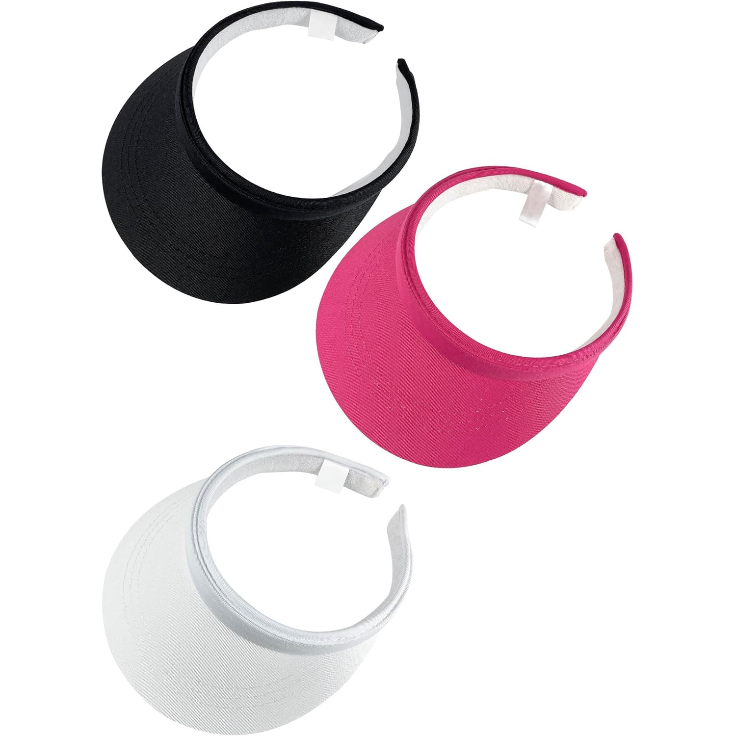 3 Pack Sports Sun Visor Hat Women Men Adjustable Clip On Visors Outdoor Golf Beach Cap