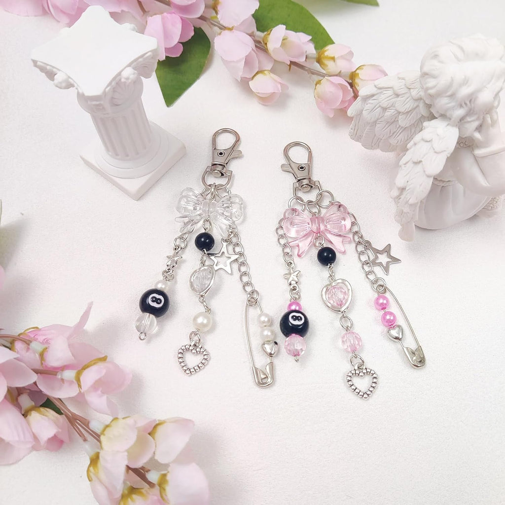 cioatu Y2K Aesthetic Keychains for Women Cute Flowers Star Cake Jellyfish Keychins Charms Kawaii Bag Purse Decor