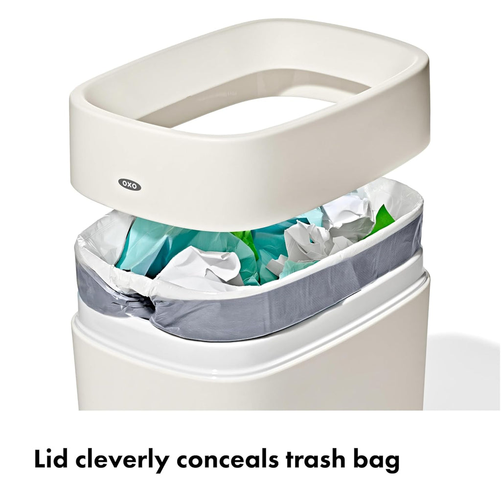 Oxo Good Grips Trash Can, Bathroom Trash Can - White
