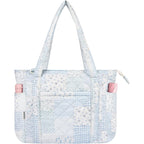Wobagmen Quilted Tote Bag For Women, Floral Quilted Tote Bag With Zipper, Cute Shoulder Bag For Work, Travel, Gym
