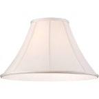 Off-White Shantung Large Lamp Shade 7" Top X 18" Bottom X 10.5" High X 12" Slant (Spider) Replacement With Harp And Finial