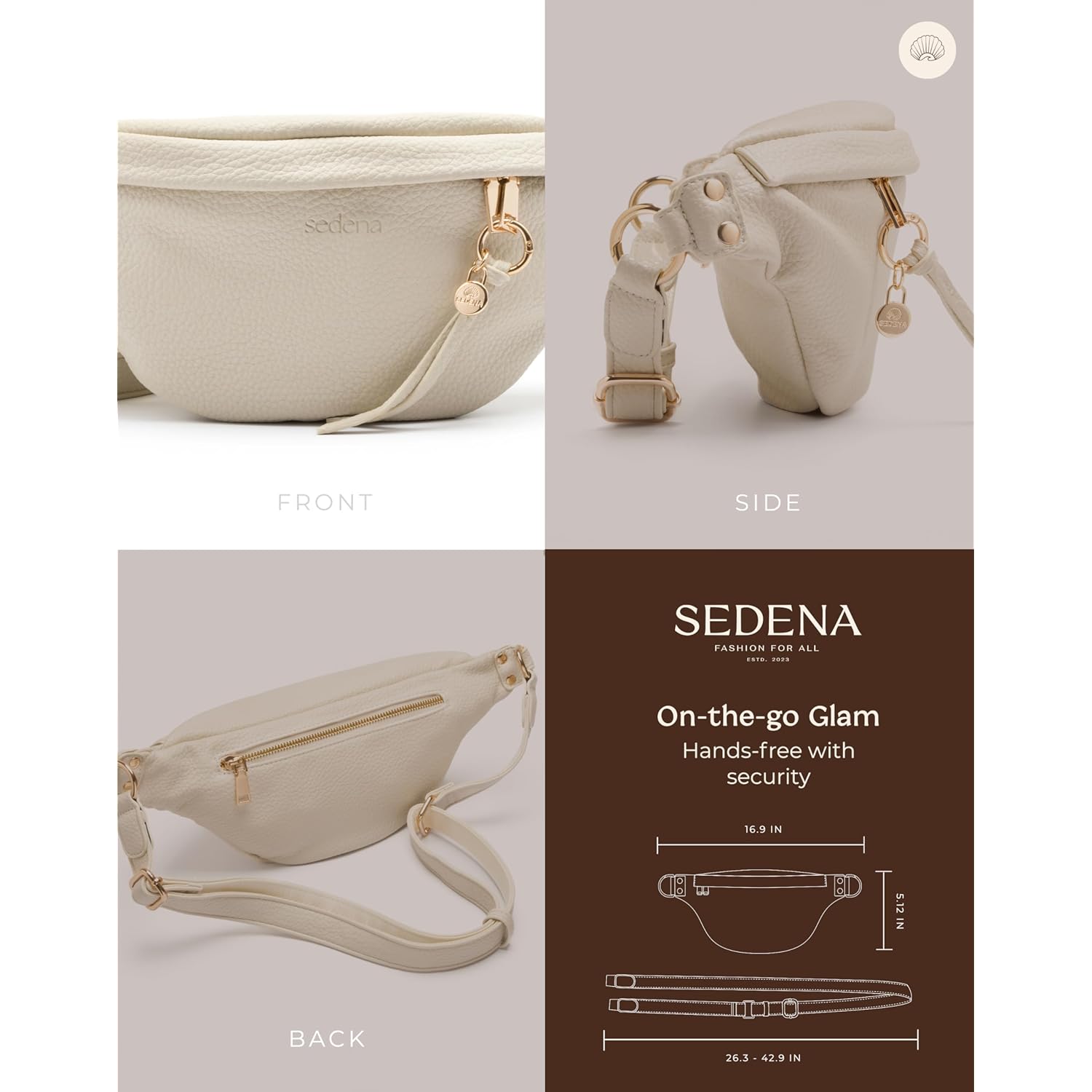 Anti Pickpocket Bag - Ivory RFID Crossbody Bag for Travel, Adjustable Strap Multiple Compartments Anti Theft Crossbody Bags for Women Travel Size Essentials Crossbody Bags for Women Large Size