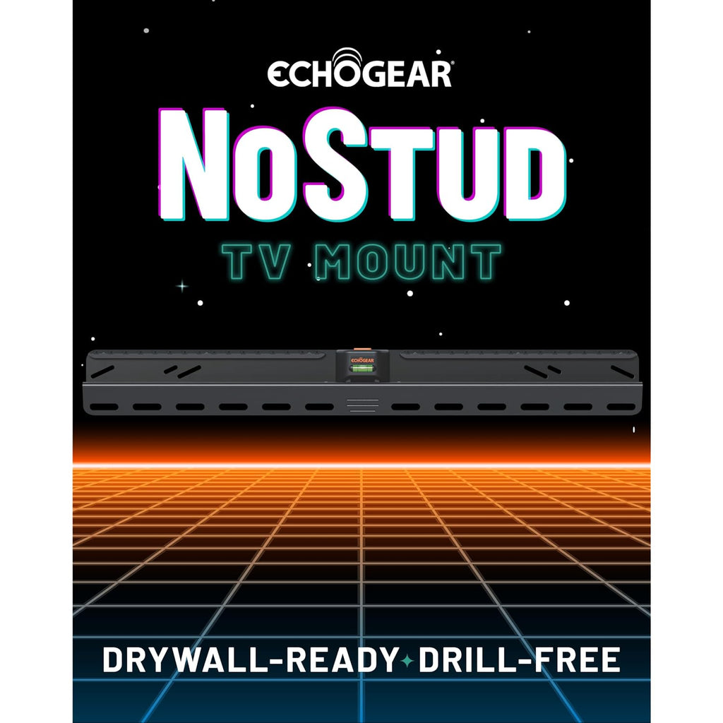Echogear No Stud Tv Mount For Drywall - Slim No Drill Design Holds Tvs Up To 100Lbs With Nails - Easy Studless Install With No Drill Needed