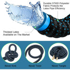 100 Ft Expandable Garden Hose - Kink Free Flexible Water Hose 100Ft With 10 Pattern Spray Nozzle, 3/4 Solid Brass Connectors, Retractable Latex Core - Lightweight Expanding Hose
