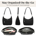 Baggallini Modern Pocket Half Moon 11"x10.5" Shoulder Women W/Replaceable Straps Converts to Crossbody Bag