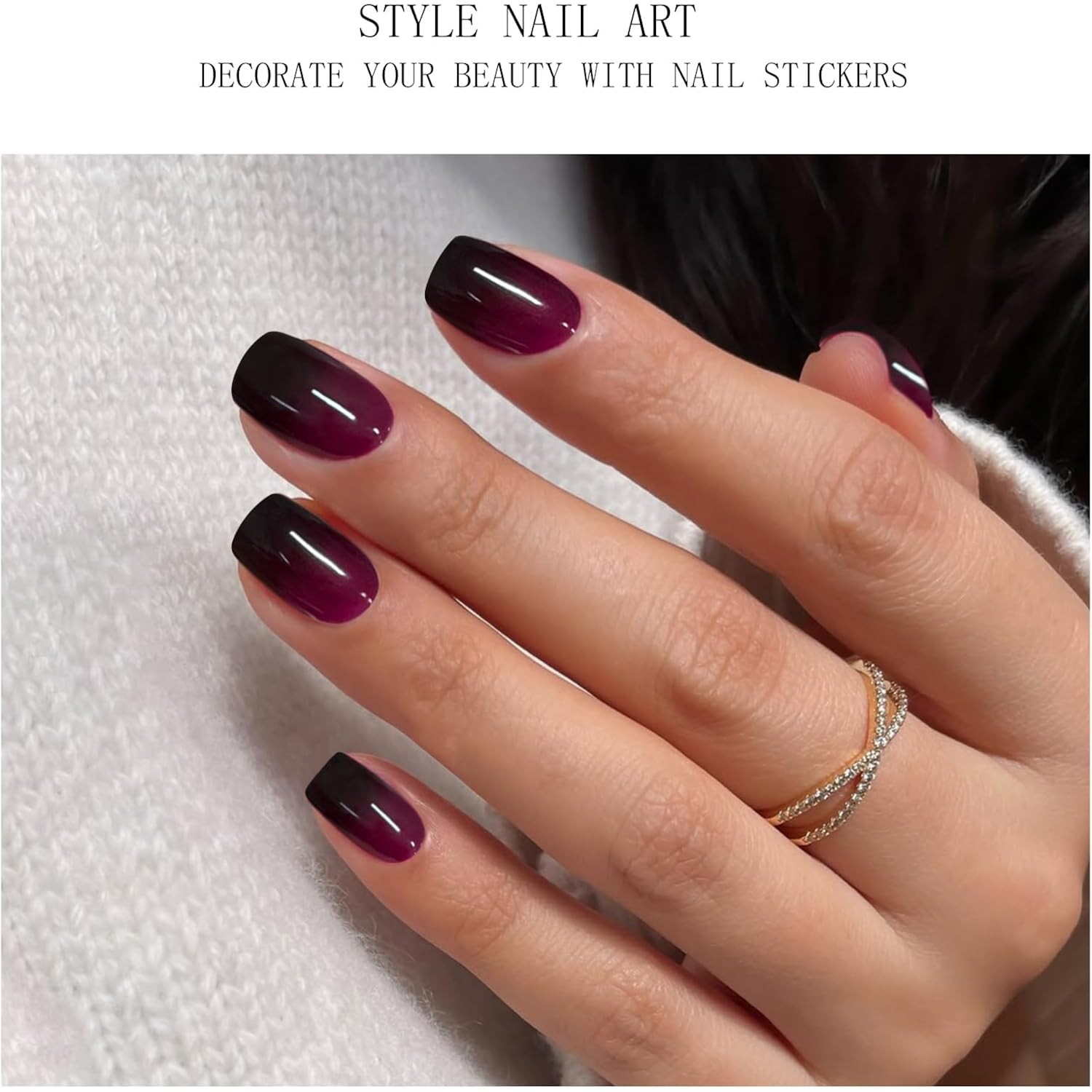 JMEOWIO Gel Nail Stickers Gradient Semi Cured Gel Nail Strips Wraps UV/LED Nails Art Design Decoration Accessories