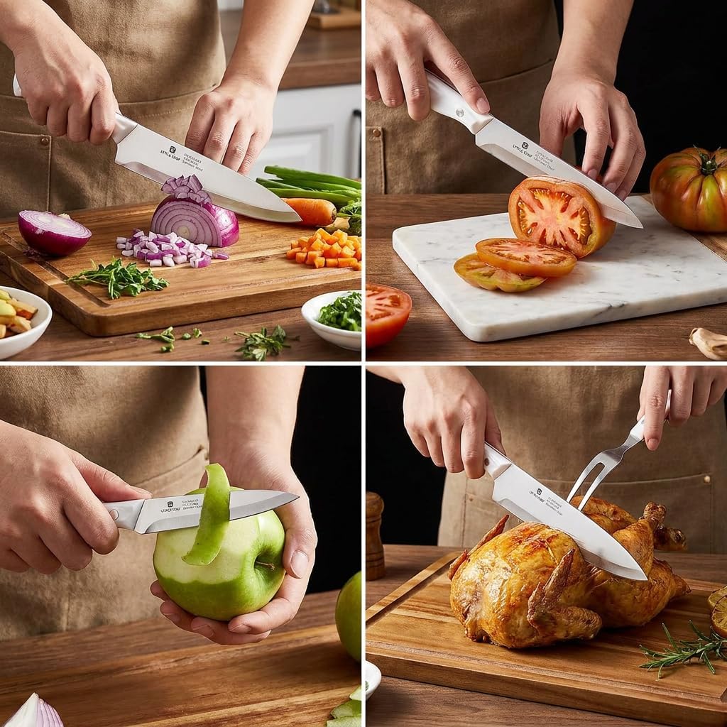 3Pcs Chef Knife, Ultra Sharp Kitchen Knife, High Carbon Stainless Steel Chef Knife Set