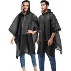 2 Pack Rain Ponchos For Adults Reusable - Raincoats Survival Emergency Heavy Duty Rain Coat With Drawstring Hood