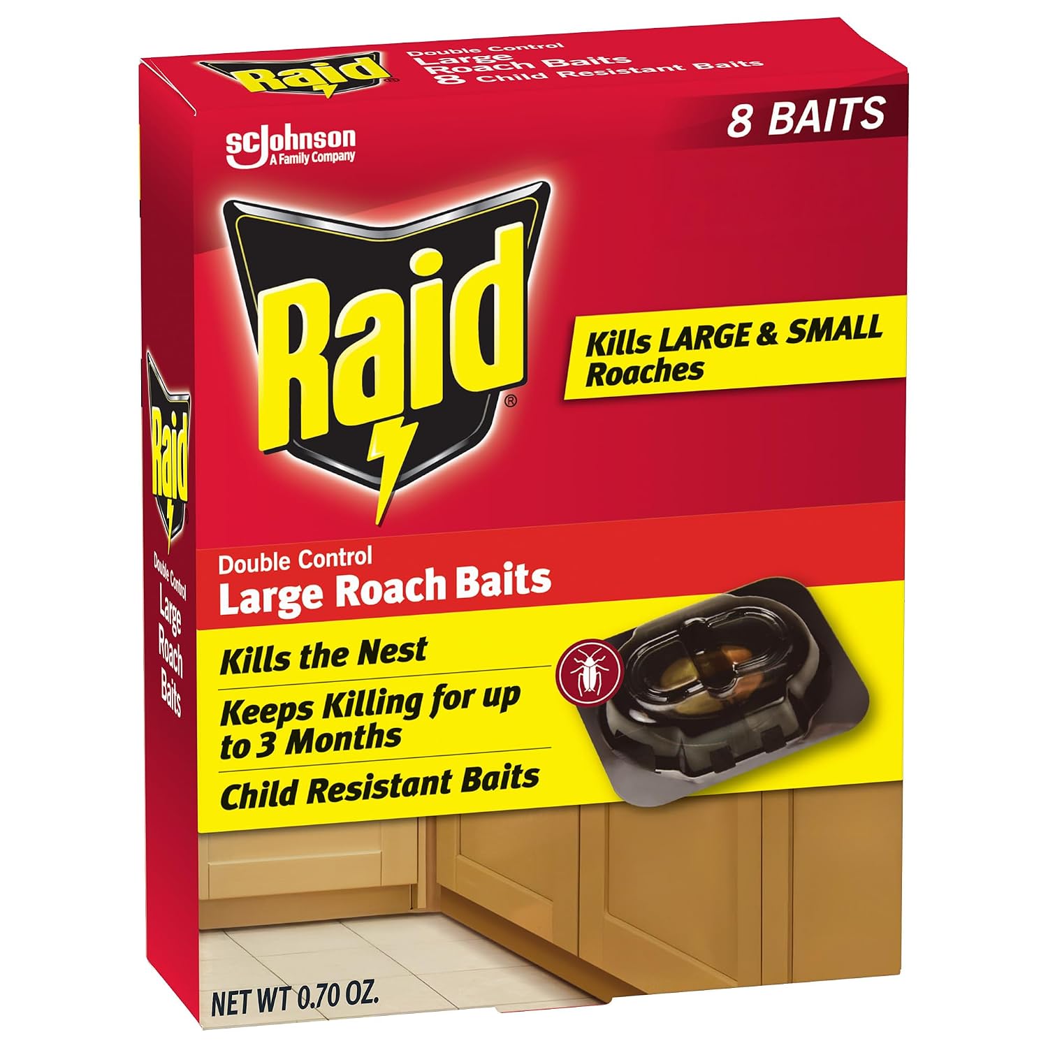 Raid Double Control, Large Roach Baits, 8 Ct (1)