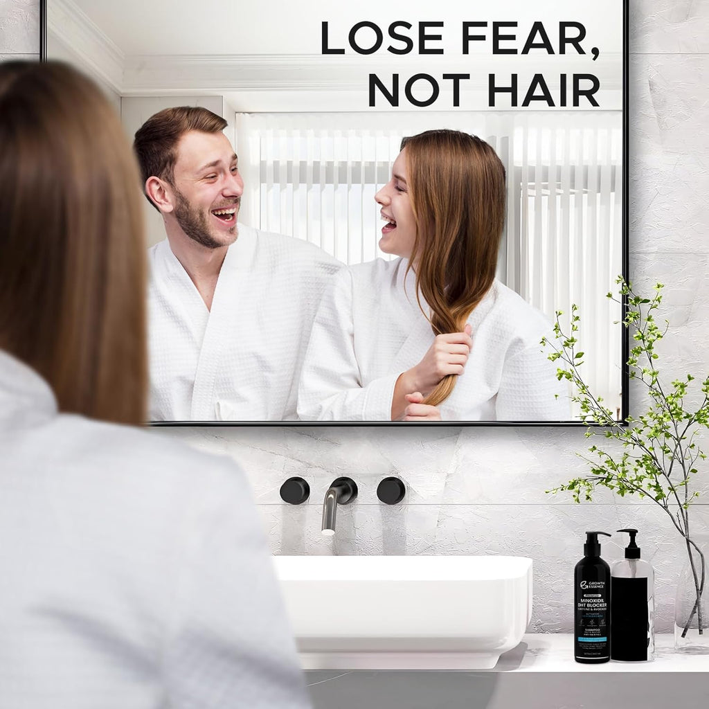 Minoxidil & Biotin Shampoo for Hair Growth - Enriched with Caffeine, Castor Oil & Onion - DHT Blocker for Thicker, Healthier Hair - Strengthening Formula for Men & Women