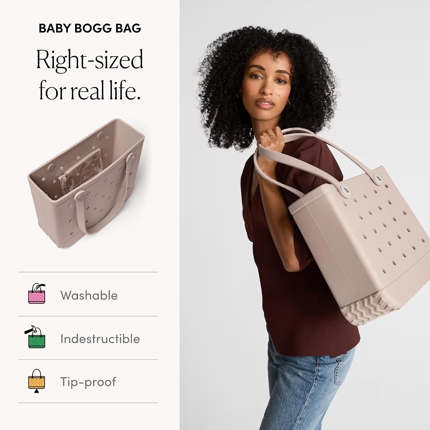 Bogg Bag Medium Tote – 15” X 12.5” X 5” – Durable, Washable, Tip-Proof – Beach, Pool, Boat, Work, Sports