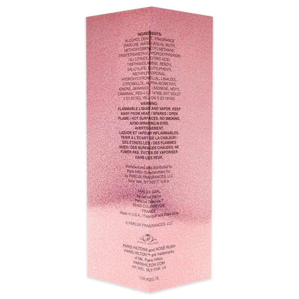 Paris Hilton Rose Rush Eau de Parfum Spray Perfume for Women | Floral and Fruity Fragrance | Notes of Papaya, Peony, Cedar, and White Musk | Feminine | Long-Lasting Scent | 3.4 Fl Oz
