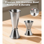 2-Pack Stainless Steel Cocktail Jiggers – Japanese Style Double Measuring Cups For Bartending (1Oz/2Oz + 0.5Oz/1Oz)