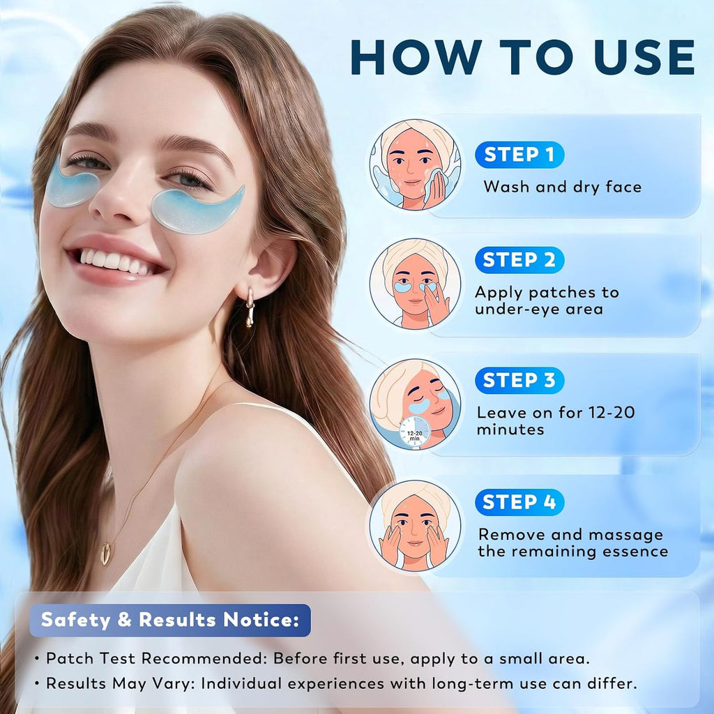Retinol Collagen Under Eye Patches For Men & Women 30 Pairs | Hydrogel Eye Masks For Dark Circles, Wrinkles & Firming - Hydrating Anti-Aging Gel Pads