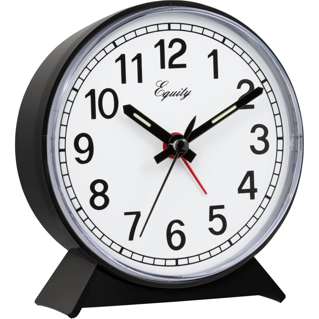 Equity 14075 Black Analog Wind-Up Alarm Clock