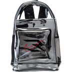 Nike 3 Brand Clear Backpack - Black - One Size (23L) | See Through School Bookbag For Boys, Girls, Men, Women. Zip Main Compartment, Side Mesh Bottle Pocket, Padded Shoulder Straps