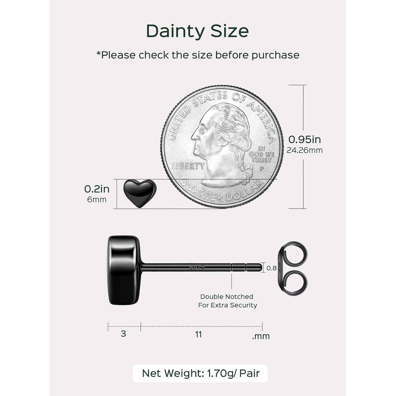 ChicSilver 925 Sterling Silver Stud Earrings Hypoallergenic, Dainty Simple Heart/Star/Moon/Lightning/Butterfly Earrings for Women with Gift Box