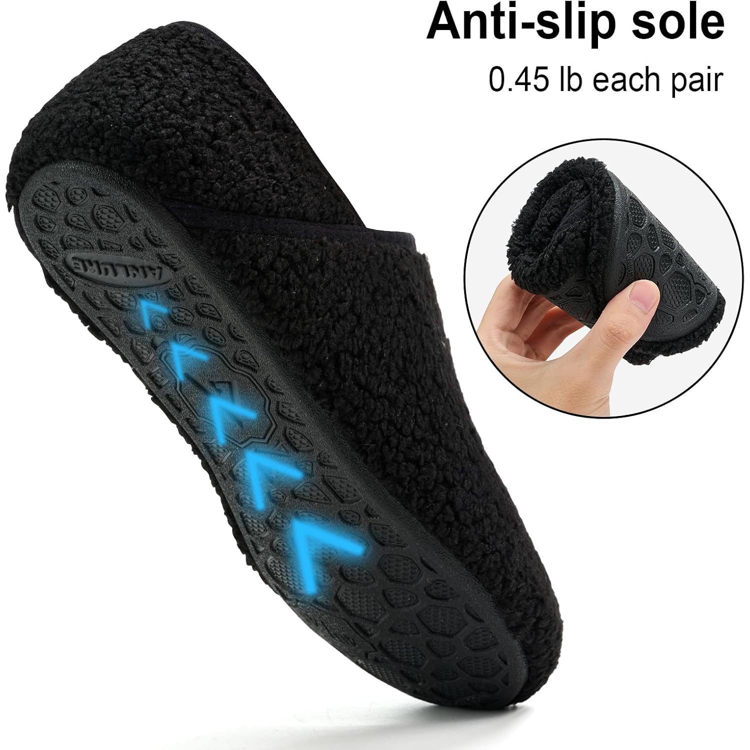 Slipper For Women Men Slipper Socks Fuzzy House Shoes Rubber Sole Slip On Soft-Lightweight Non Slip Indoor/Outdoor