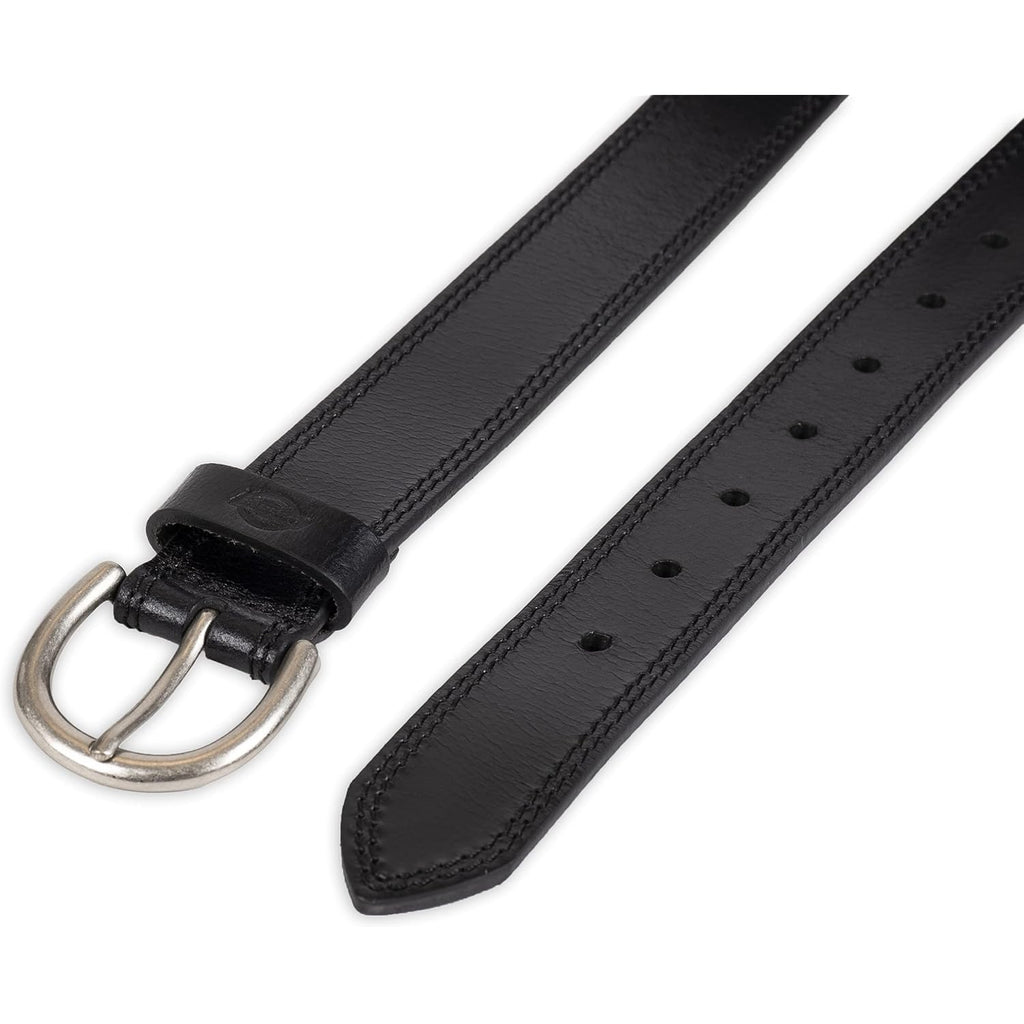 Dickies Women's Casual Leather Jean Workwear Belt With Round Harness Buckle