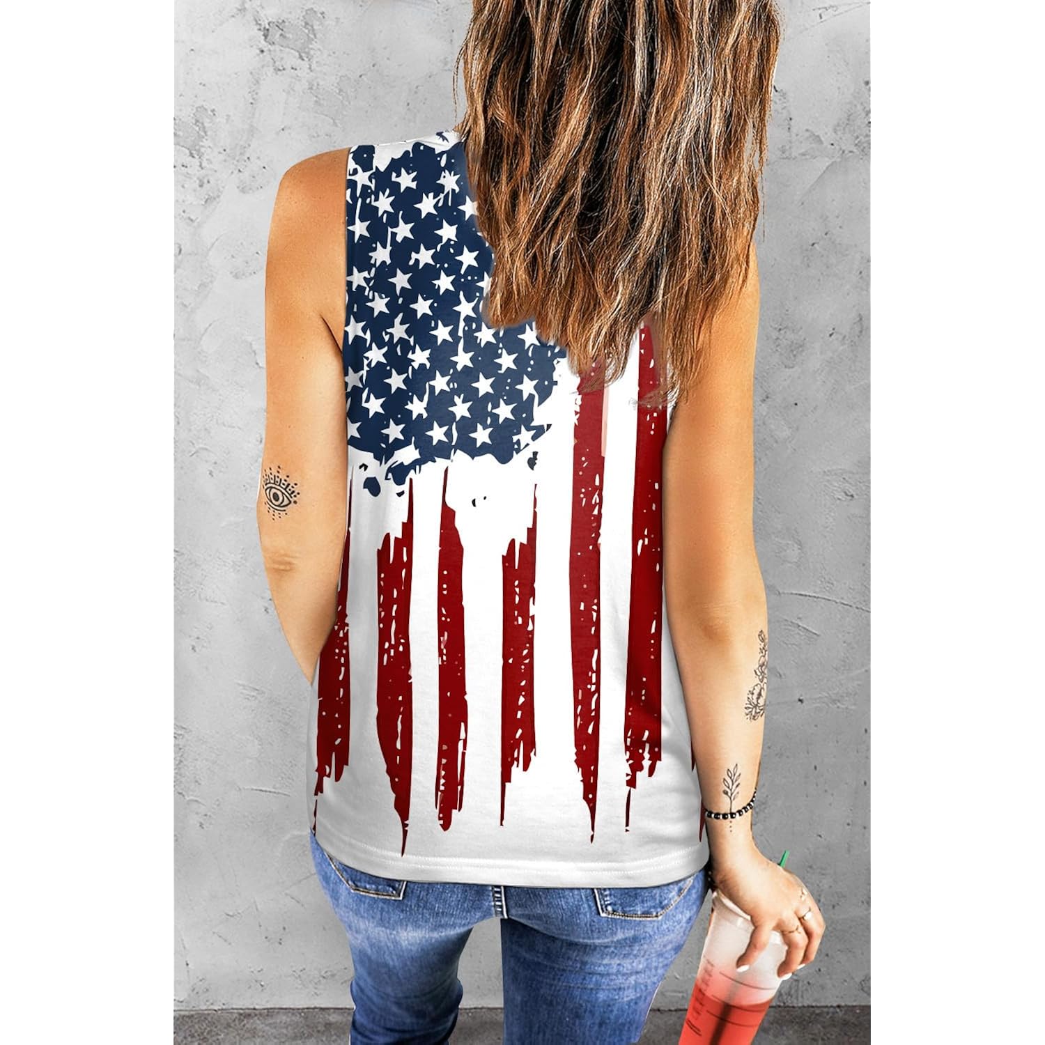 Women 4th of July Patriotic Tank Tops USA Flag American Independence Day Shirts Memorial Day Tops BBQ Tee