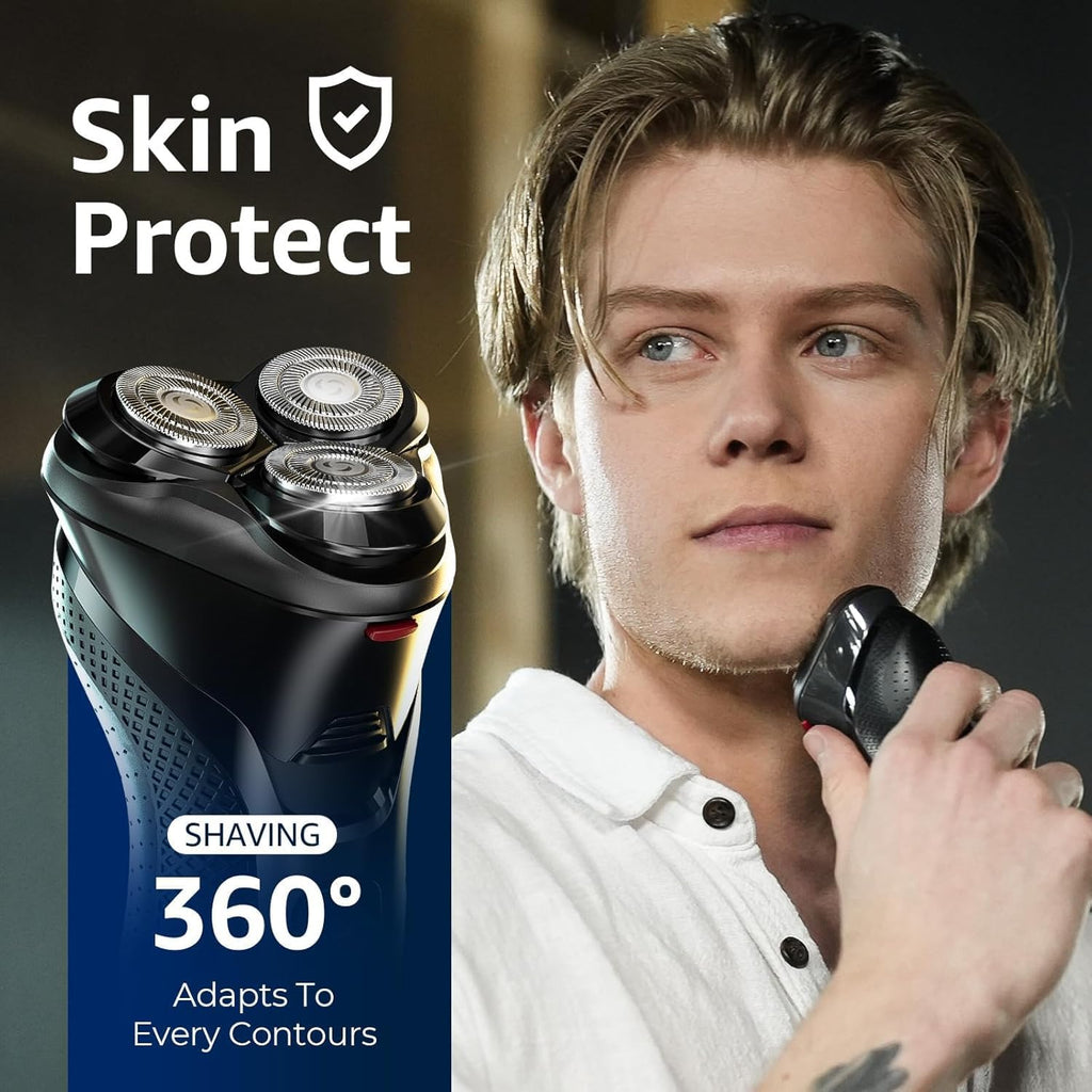 rategist 3-in-1 Electric Razor for Men: IPX7 Waterproof Electric Shavers for Men - One Touch Acceleration, Professional Results at Home - 4D Floating Blades, Travel Grooming Kit