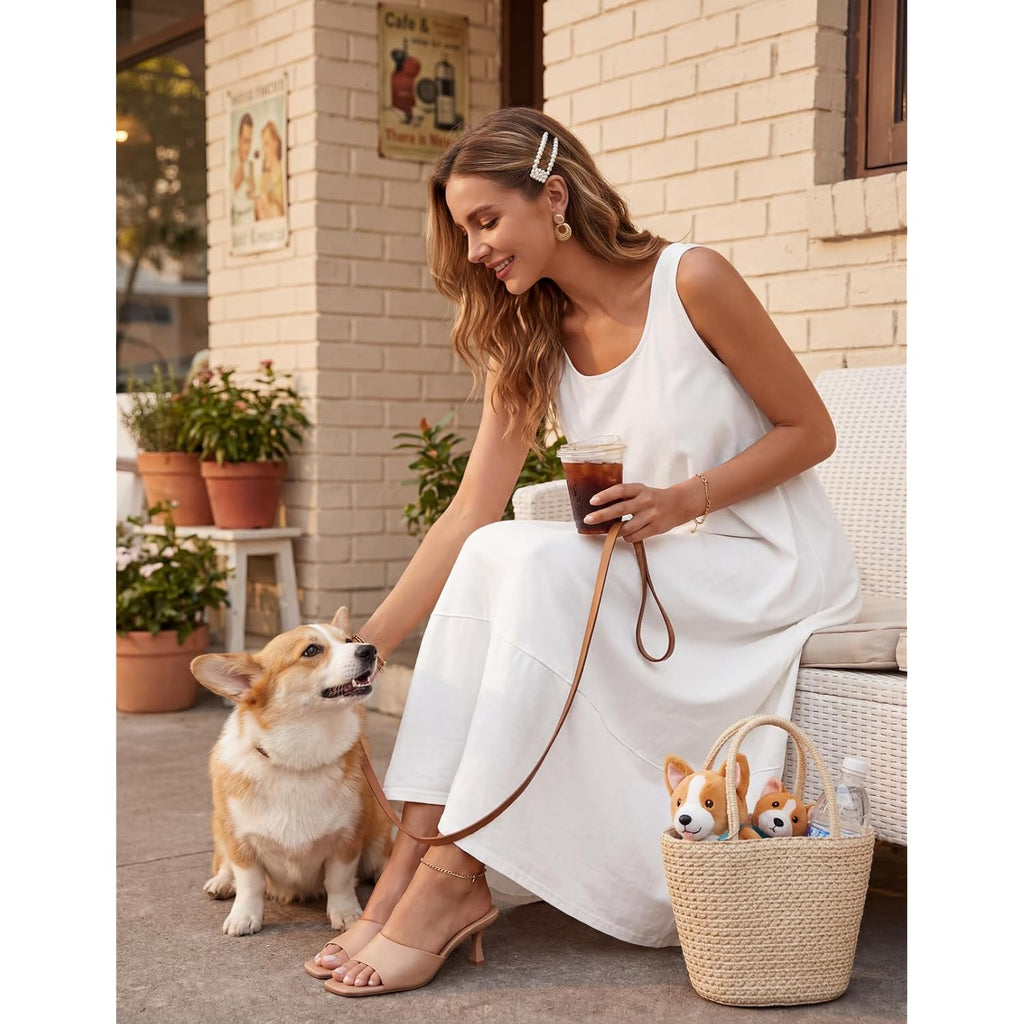 Merokeety Women'S Boho Maxi Sundress 2026 Summer Beach Dress Scoop Neck Sleeveless Loose Tank Dress
