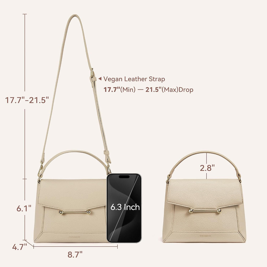 Bostanten Crossbody Bags For Women Vegan Leather Small Purse With Top Handle Shoulder Handbags For Everyday Use