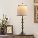 Lamps Set Of 2 Modern Farmhouse Table Lamp Bedside Reading Lamps Living Room End Tables Set Lamps For Night Stands Bedroom Night Lamp,High 26.25 Inch,Turquoise,With Fabric Lamp Shade,Bulb Not Included