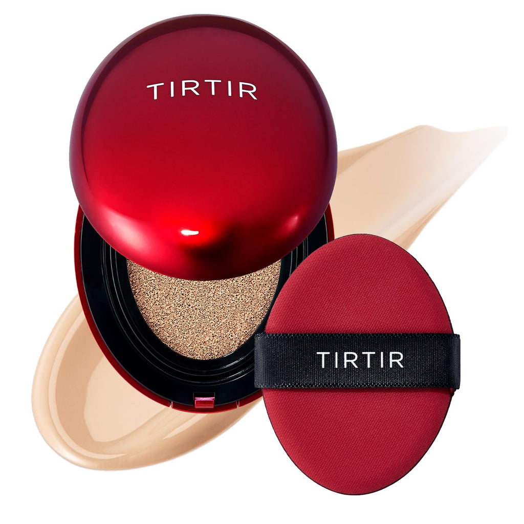 Tirtir Mask Fit Red Cushion Foundation | Full Coverage, Weightless, Skin Fit, Satin Glow Finish, Korean Makeup Bb Foundation, Beauty, Tattoo Cover Up, Buildable (#23N Sand, 0.63 Fl Oz)