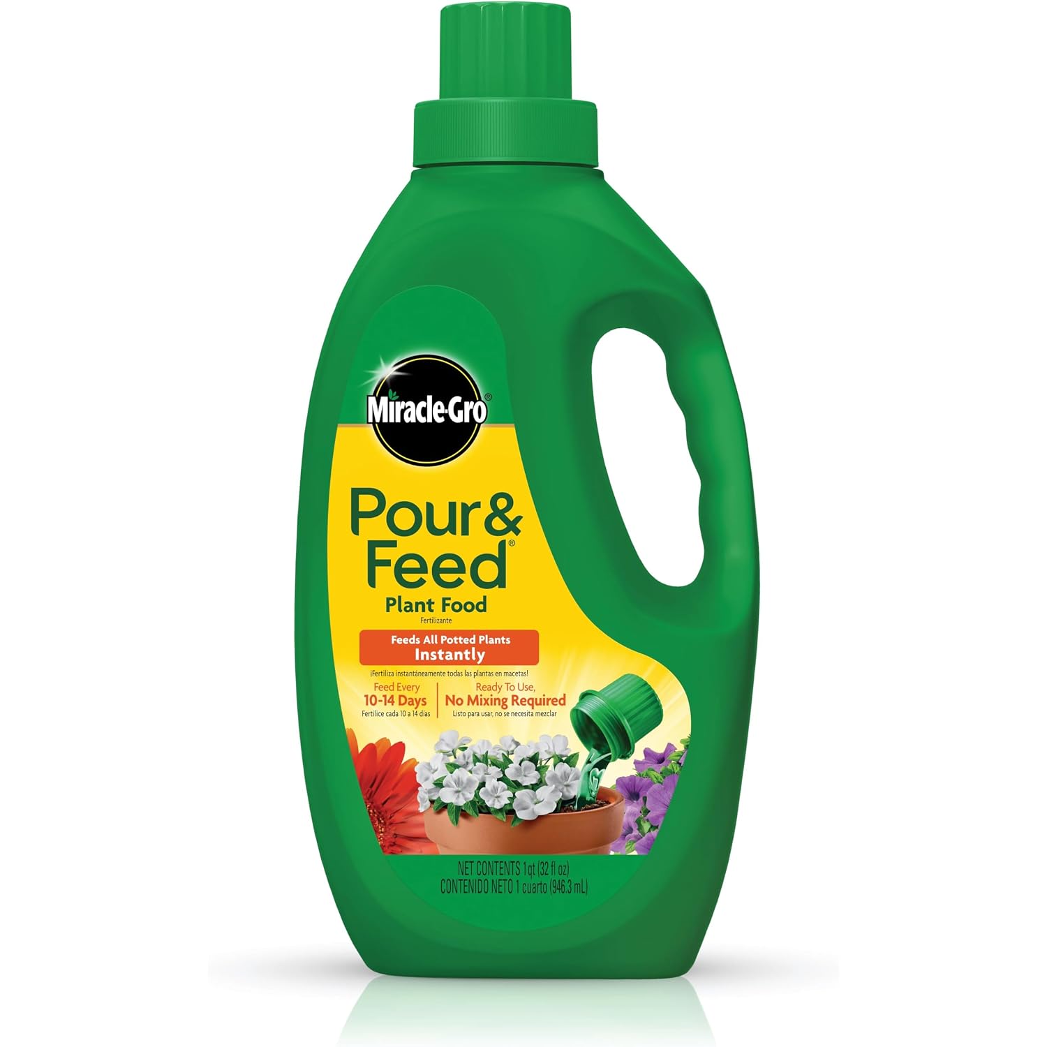 Miracle-Gro Pour & Feed Plant Food, 32 Fl. Oz. | Outdoor And Indoor Plant Fertilizer For Containers, Instantly Feeds