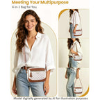 Tenot Quilted Crossbody Bags For Women Travel, Vegan Leather Crossbody Purses For Women Trendy Cross Body Bag
