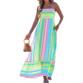 Popvil Women Summer Maxi Dress 2026 Spaghetti Strap Long Beach Dress Boho A-Line Flowy Casual Sleeveless Sun Dress