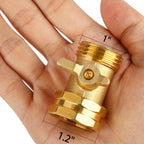 2 Pack Garden Hose Shut Off Valve - Extended Handle | 3/4" Heavy Duty Solid Brass Hose Connector Water Shut Off Valve Hose Shutoff Valve With 4 Pcs Hose Washers