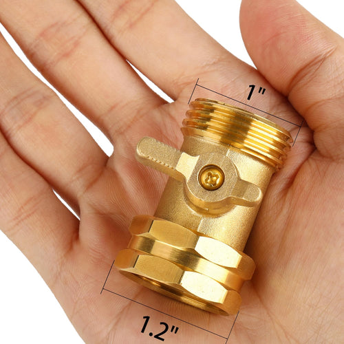 2 Pack Garden Hose Shut Off Valve - Extended Handle | 3/4" Heavy Duty Solid Brass Hose Connector Water Shut Off Valve Hose Shutoff Valve With 4 Pcs Hose Washers