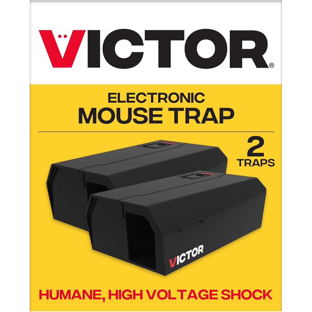 Victor Electronic Mouse Trap, 2-Pack, Indoor Electric Mouse Traps For Home | Kills Mice, Green Led Notification System, No-Touch Disposal, Advanced Smart Circuit Technology, Requires 4 Aa Batteries