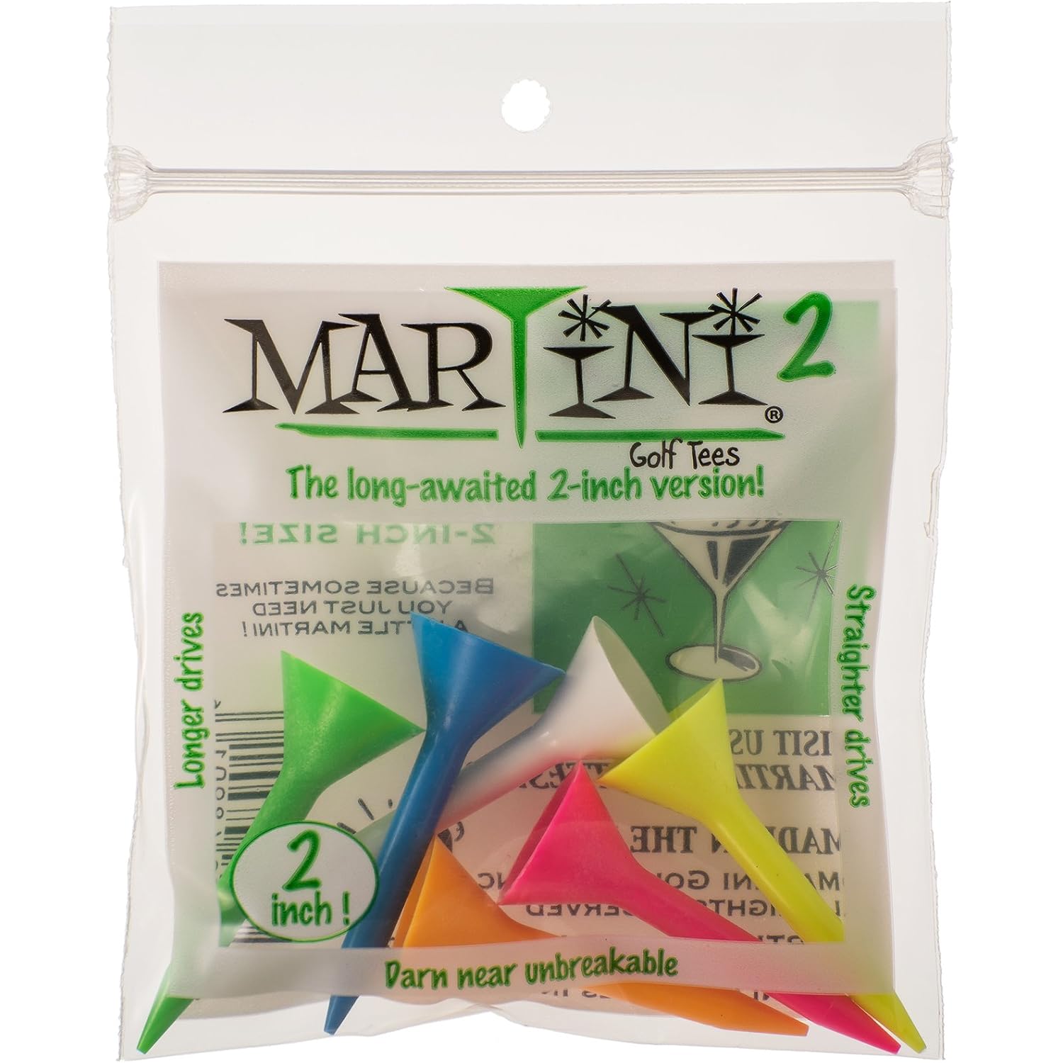 Martini 2” Golf Tees –Pack Of 2 (12 Tees)