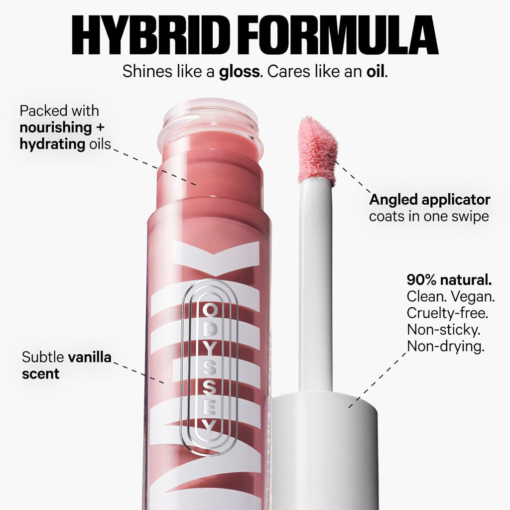 Milk Makeup Odyssey Lip Gloss – Non-Sticky, Hydrating + Sheer-Tinted Gloss with Long-Lasting, High Shine Finish – Vegan Formula Nourishes with Jojoba Oil