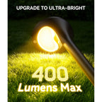 Solar Pathway Lights Outdoor With Motion Sensor, 6 Pack 400Lm Bright Security Solar Lights, 3 Modes Adjustable With Large Glass Solar Panel, Waterproof Path Lights For Yard Patio Walkway