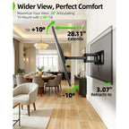 Usx Mount Heavy Duty Full Motion Tv Wall Mount For 60-120 Inch Tvs, Holds 220Lbs, 28" Extension Wall Bracket, Preassembled Tv Mount For 65" 75" 85" 90" 98" 100", Max Vesa 900X600Mm, Fits 12-24" Studs